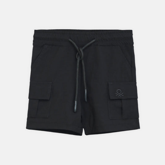 Boy Cozy Black Cargo Shorts