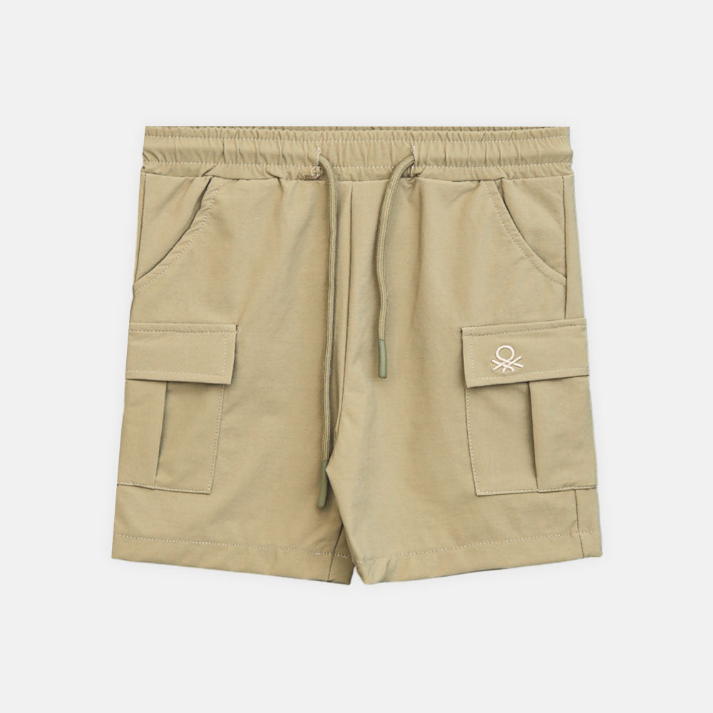Boy Cozy Beige Cargo Shorts