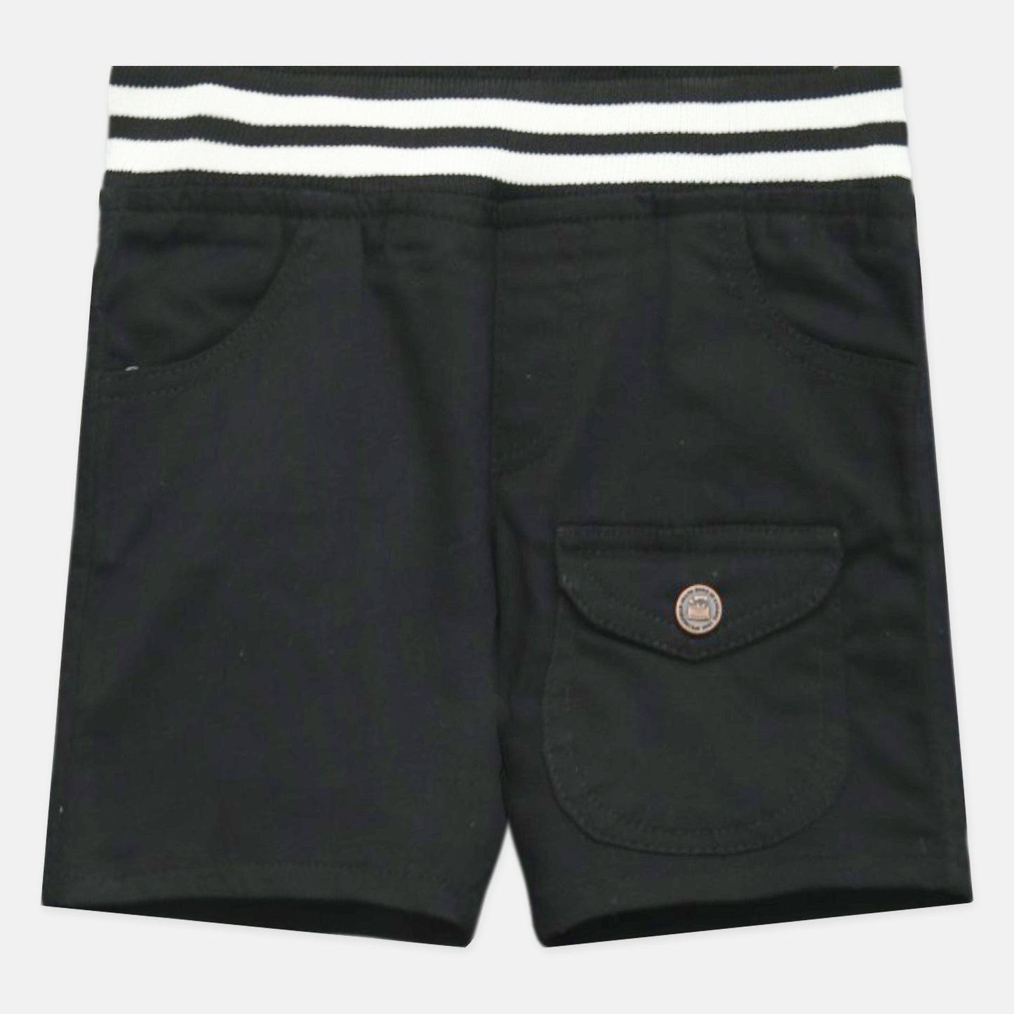Black Ribbed Waistband Short