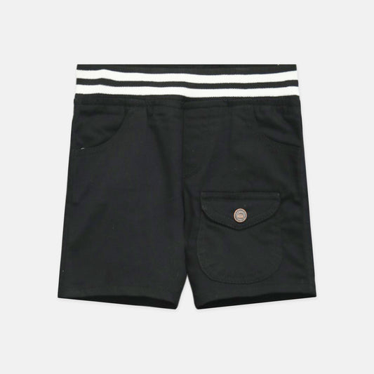 Black Ribbed Waistband Short