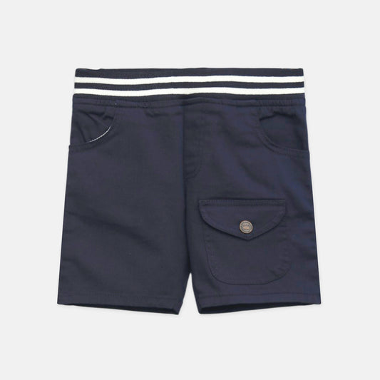 Navy Ribbed Waistband Short