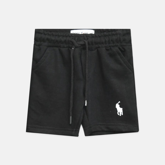 Black Piqué Sweat Polo Short