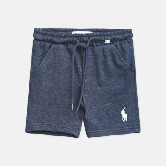 Navy Marl Sweat Polo Short
