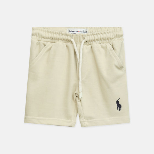 Beige Chino Sweat Polo Short