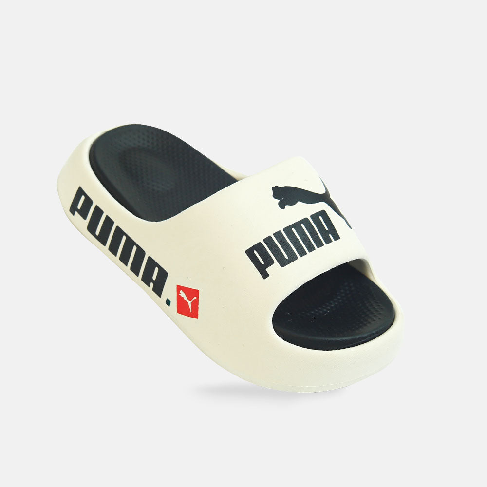 Boy Puma Sporty White Slides