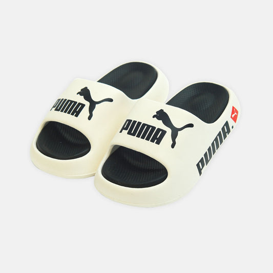 Boy Puma Sporty White Slides