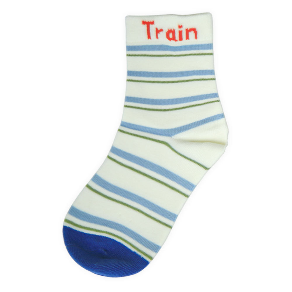 All Aboard Train Striped Boy Socks