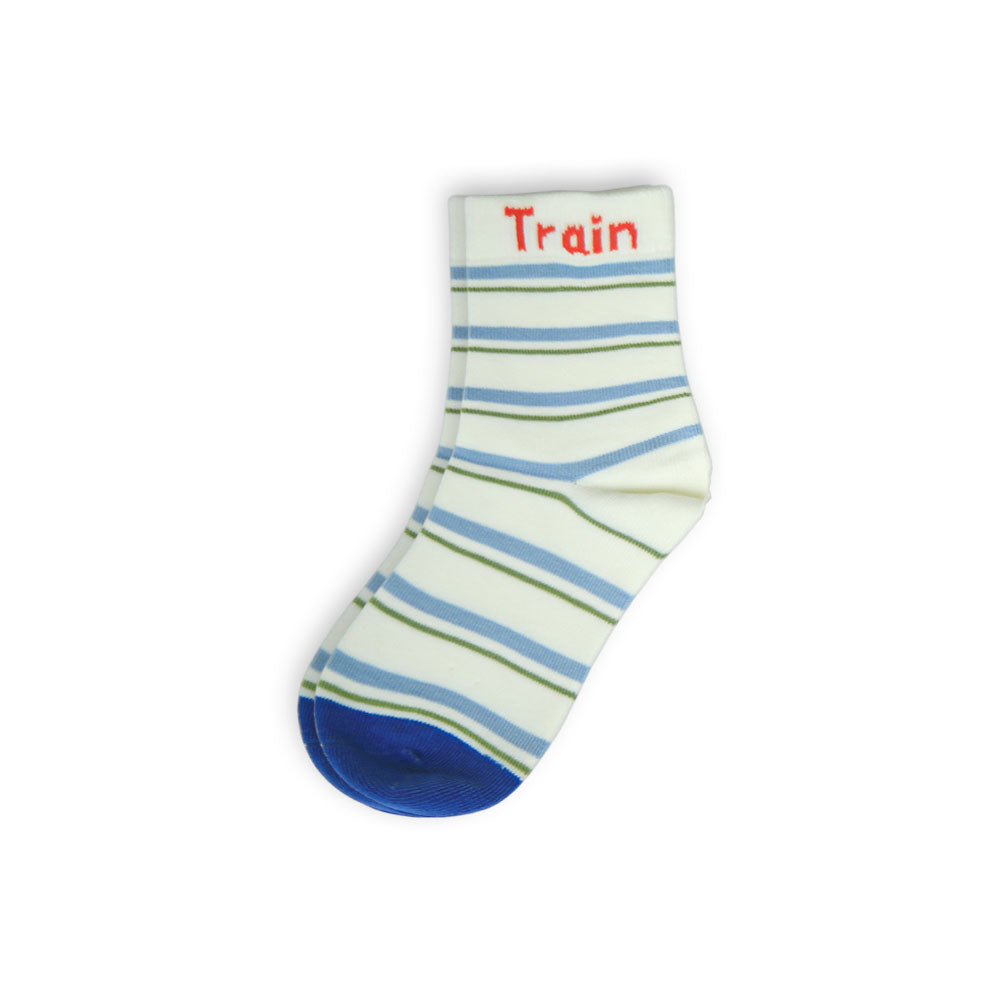 All Aboard Train Striped Boy Socks
