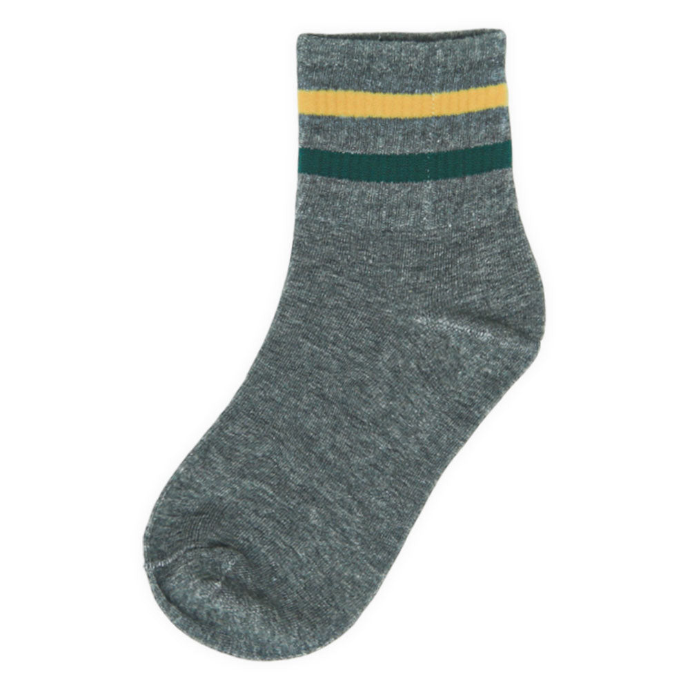 Varsity Vibe Striped Grey Boy Socks