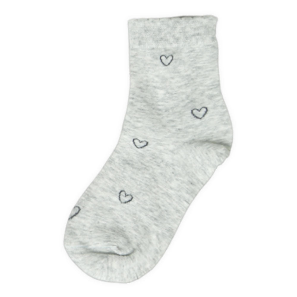 Grey Little Heart Girl Socks