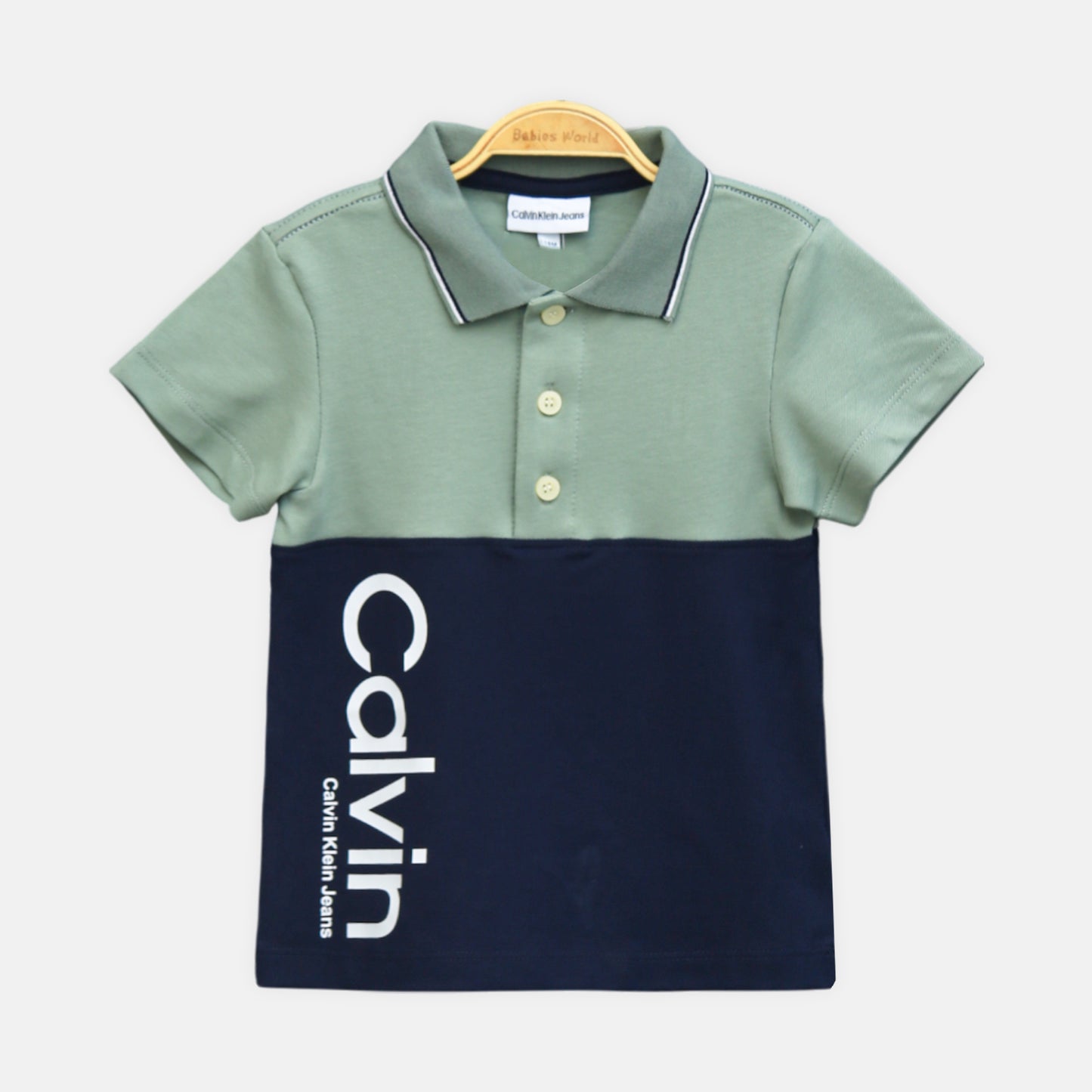 Sage Green Calvin Klein Boy Suit – 2 Piece Set