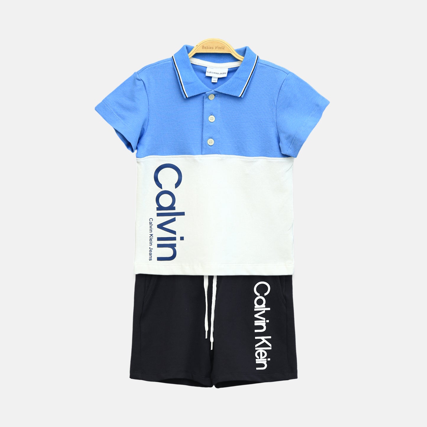 Sky Blue Calvin Klein Boy Suit – 2 Piece Set