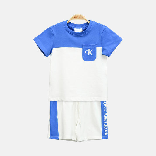 Calvin Klein Sky Blue Colorblock Boy Suit – 2 Piece Set