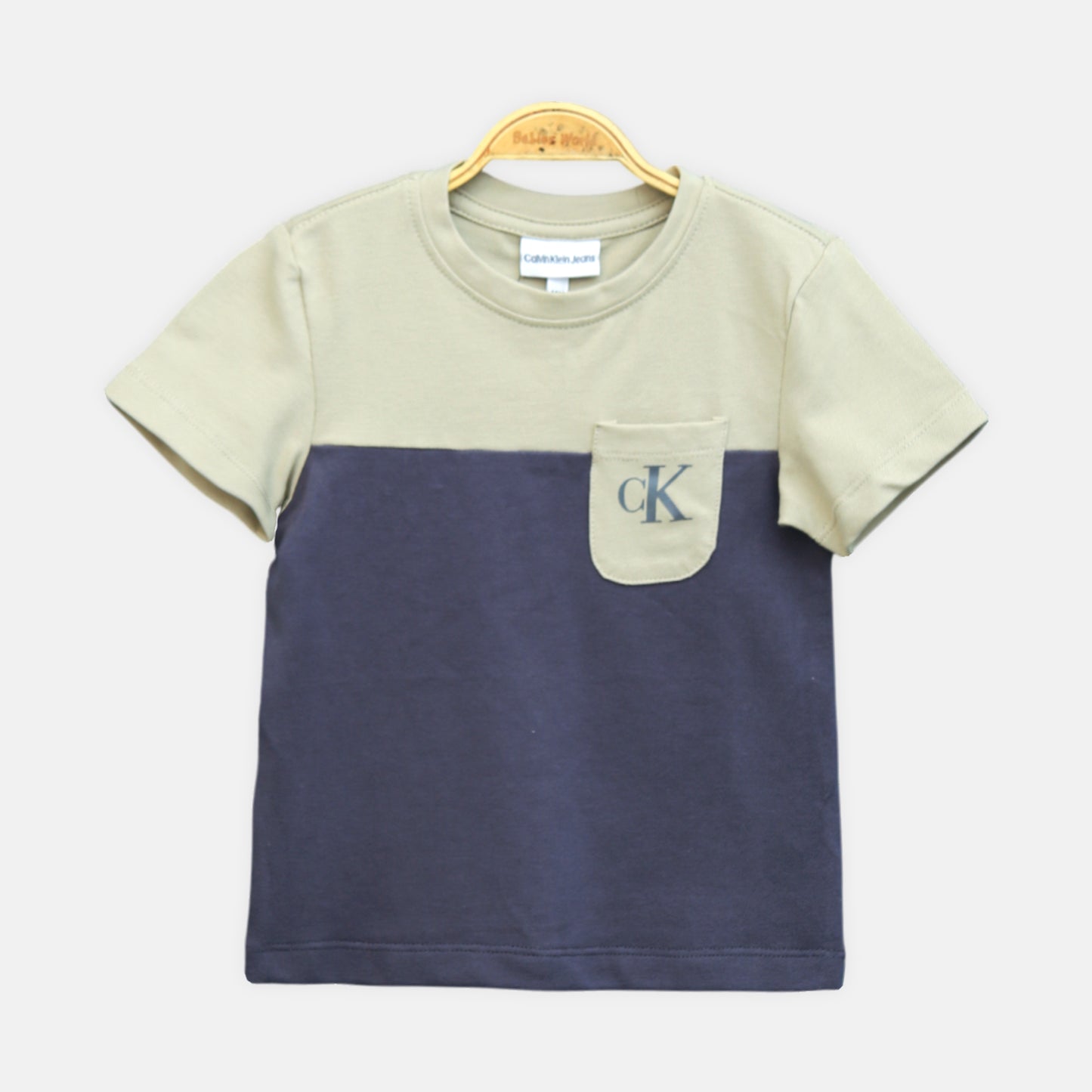 Calvin Klein Beige Colorblock Boy Suit – 2 Piece Set