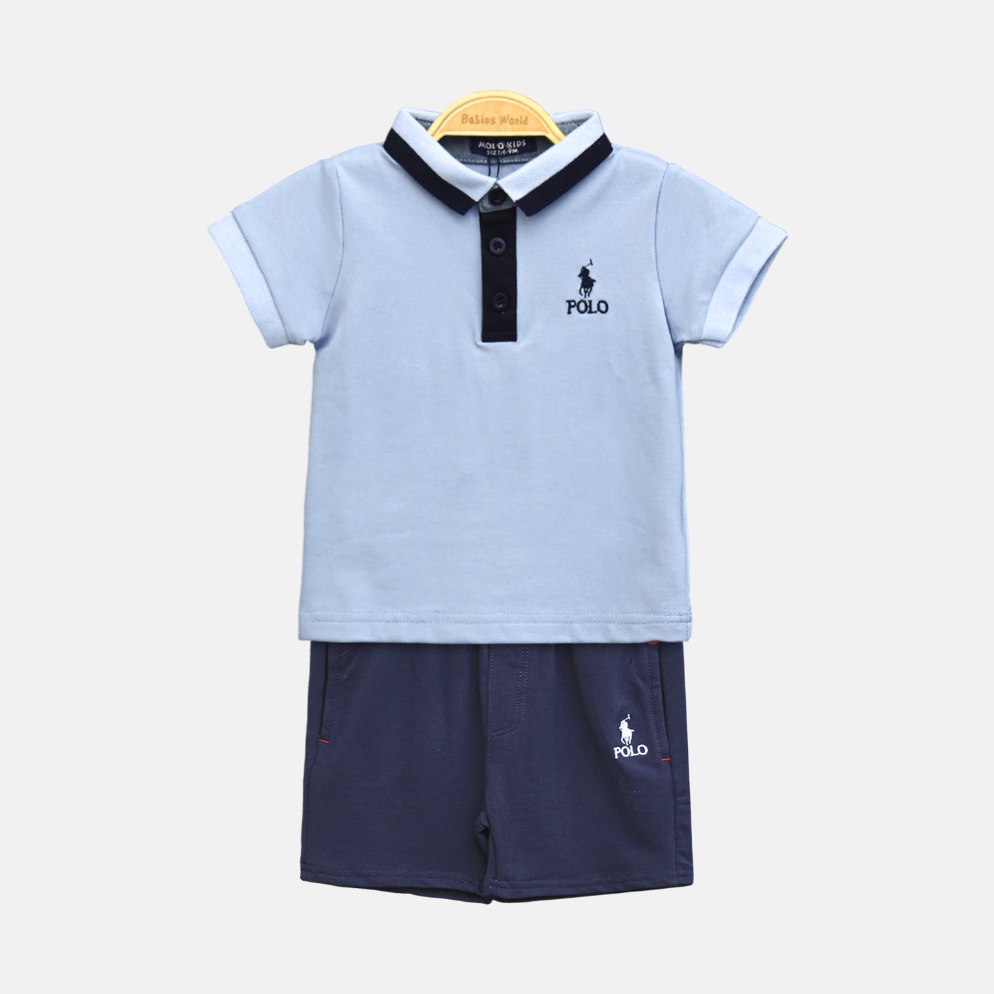 Light Blue Polo Boy Suit – 2 Piece Set