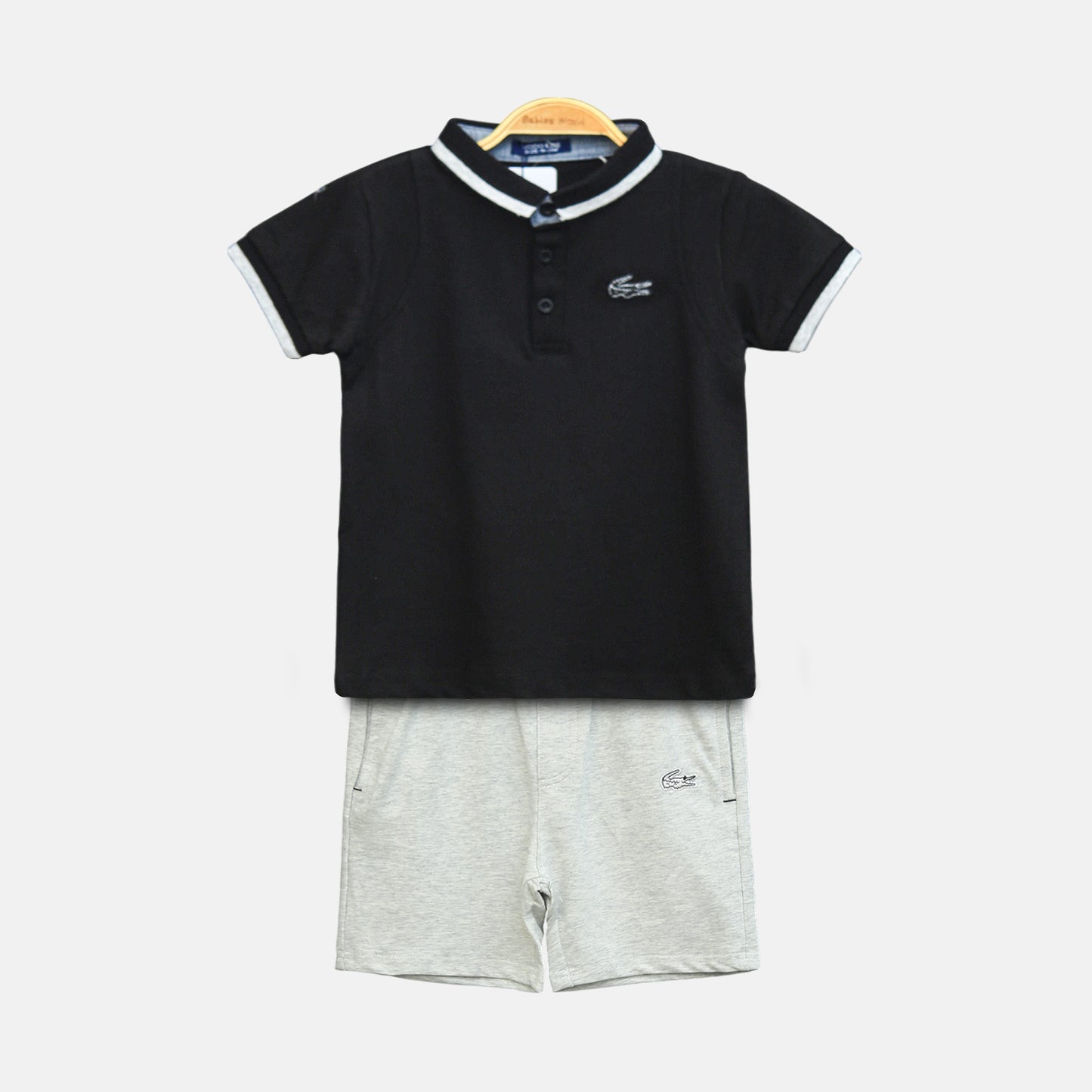 Black Lacoste Boy Suit – 2 Piece Set