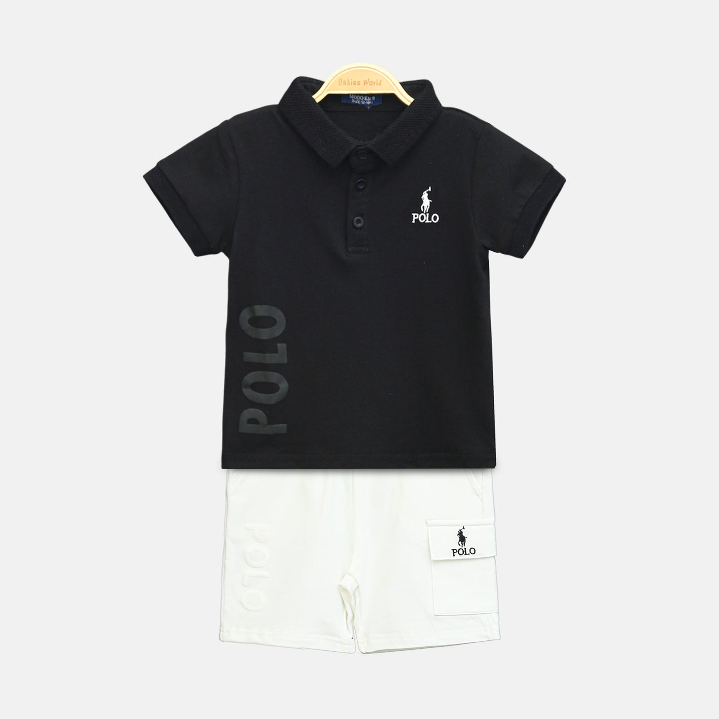 Black Polo Boy Suit – 2 Piece Set