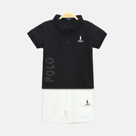 Black Polo Boy Suit – 2 Piece Set