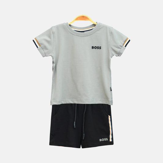 Grey Hugo Boss Boy Suit – 2 Piece Set