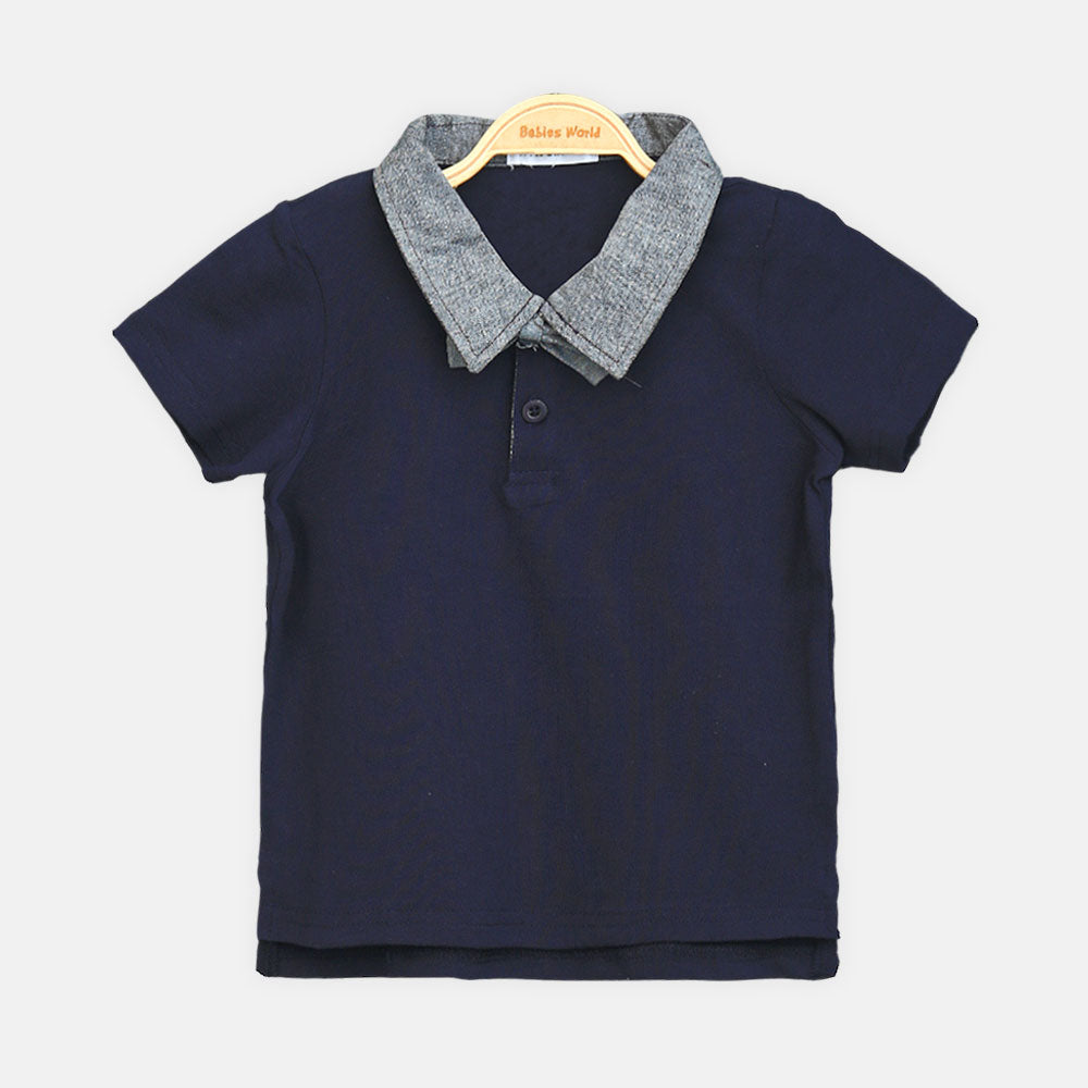 Boy T-shirt Collar Blue