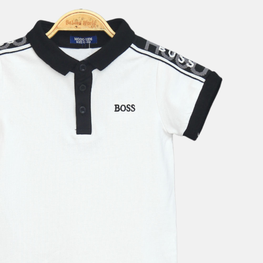 Boy T-shirt Boss White Smart Polo