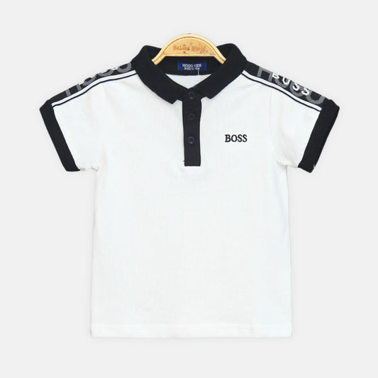 Boy T-shirt Boss White Smart Polo