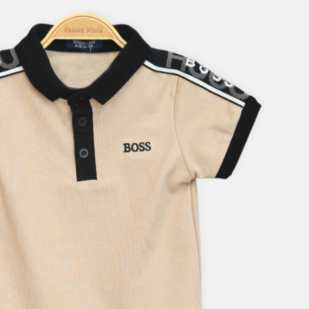 Boy T-shirt Boss Beige Smart Polo