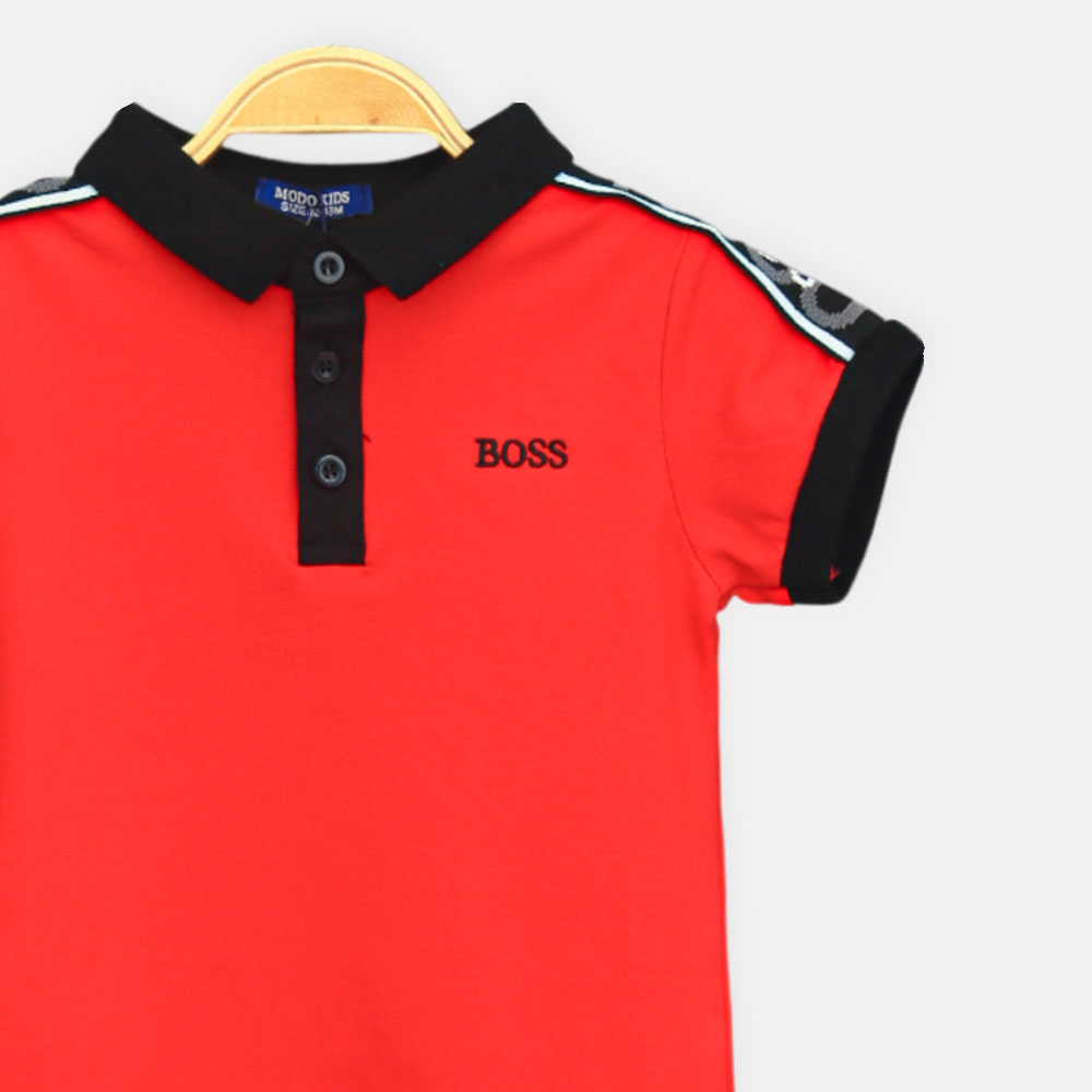 Boy T-shirt Boss Red Smart Polo