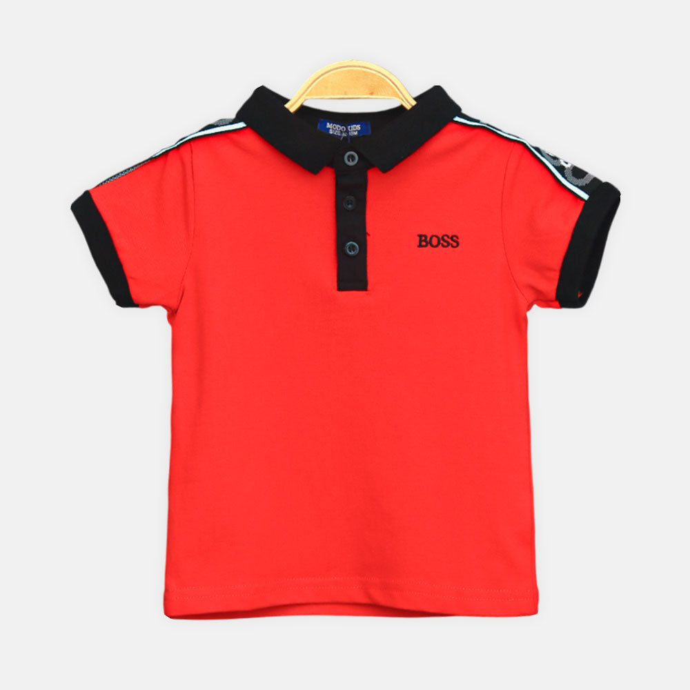 Boy T-shirt Boss Red Smart Polo