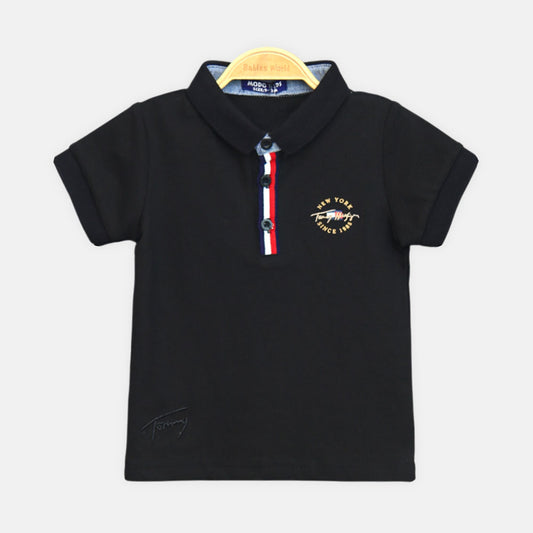 Boy T-shirt Collar Black