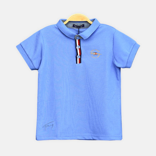 Boy T-shirt Collar Blue