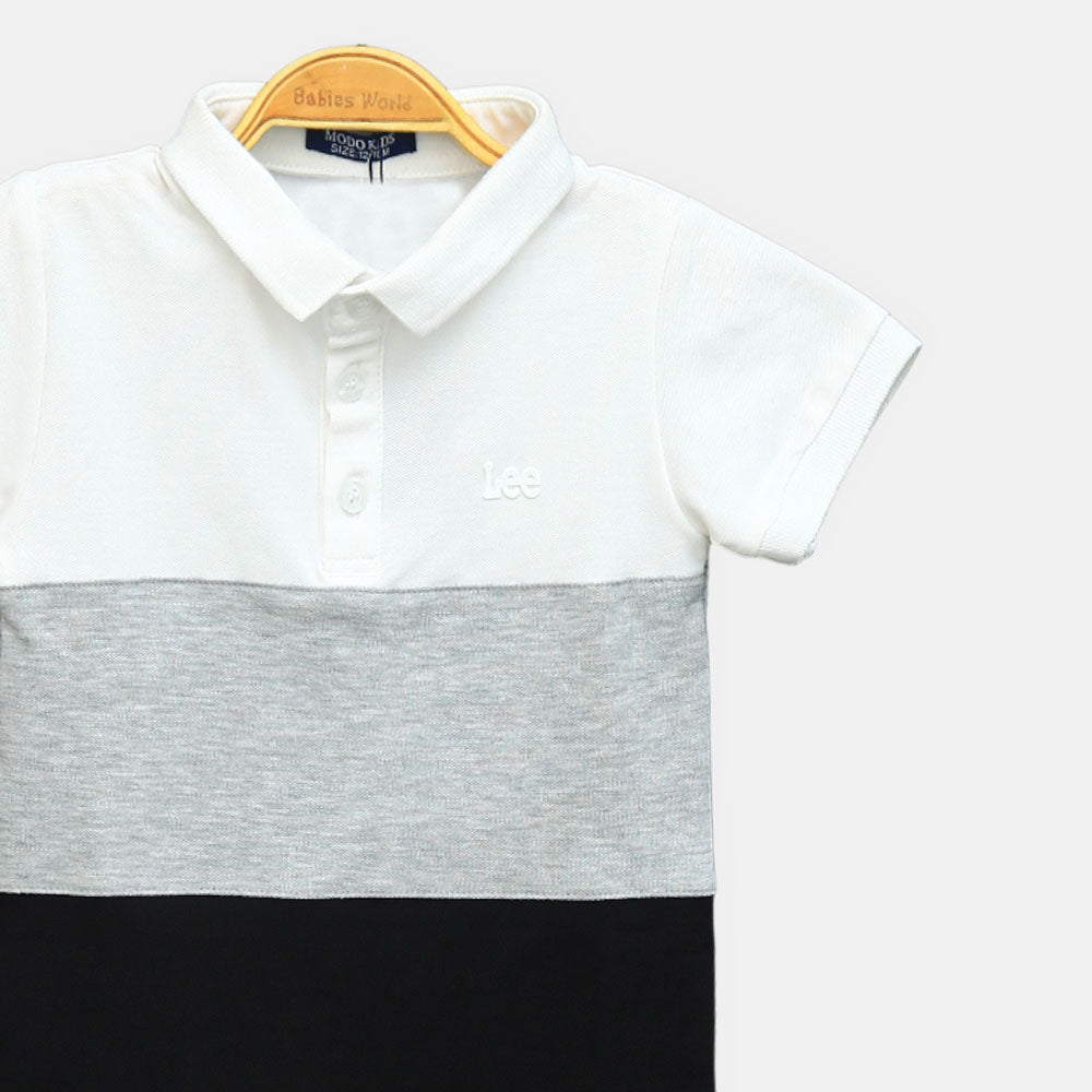 Boy T-shirt Grey Signature Logo Polo