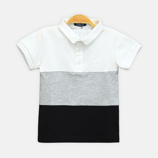 Boy T-shirt Grey Signature Logo Polo