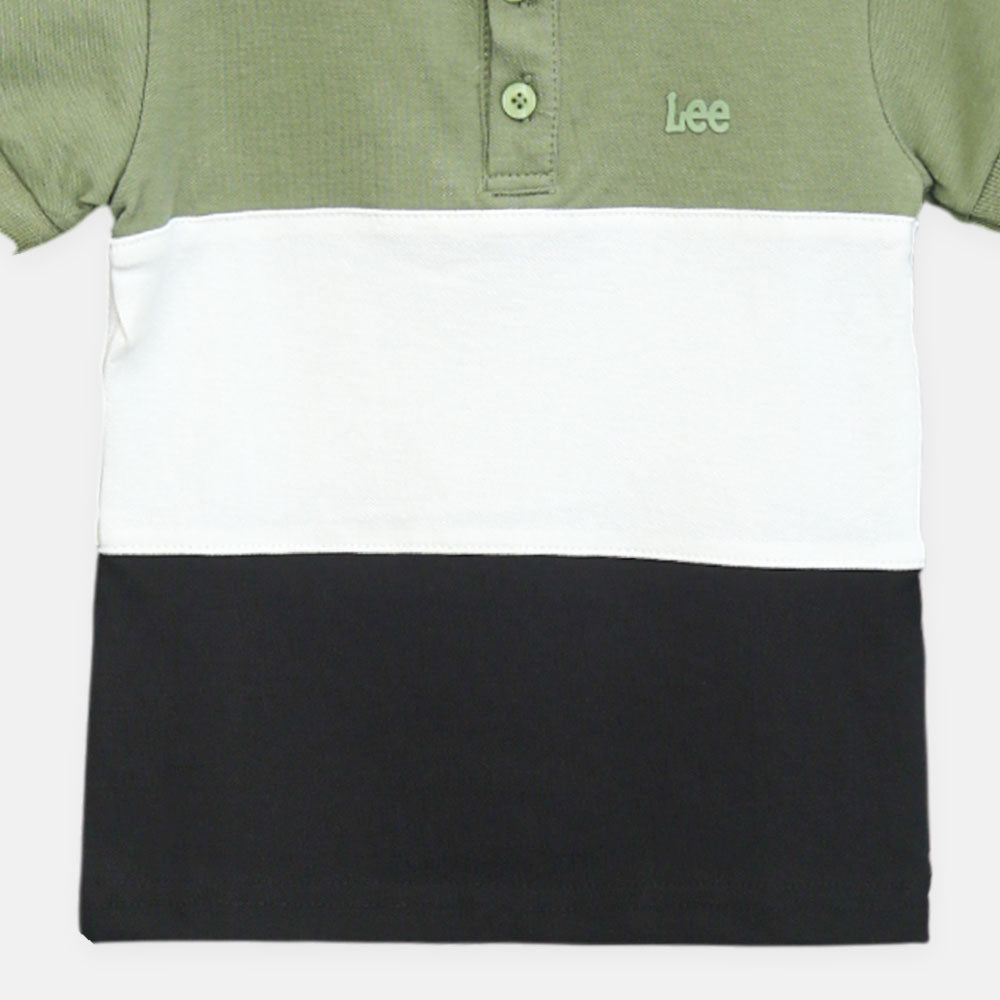Boy T-shirt Tricolor Block Panel Polo