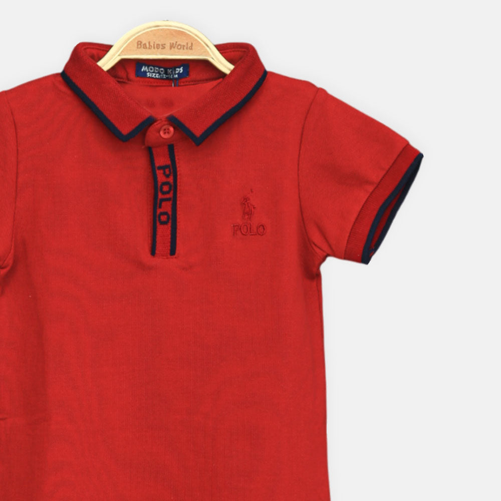 Boy T-shirt Burgundy Smart Piqué Polo