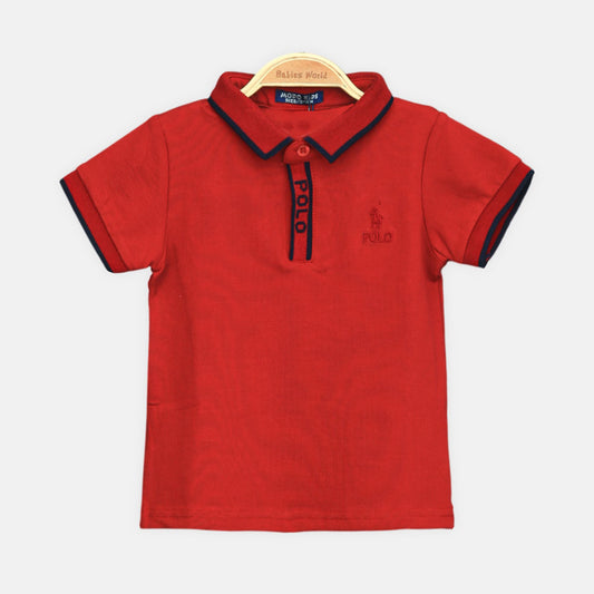 Boy T-shirt Burgundy Smart Piqué Polo