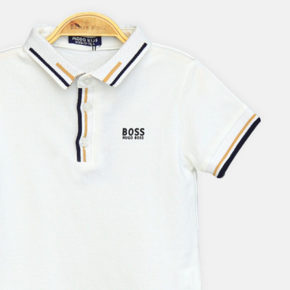 Boy T-shirt Hugo Boss Polo (White )