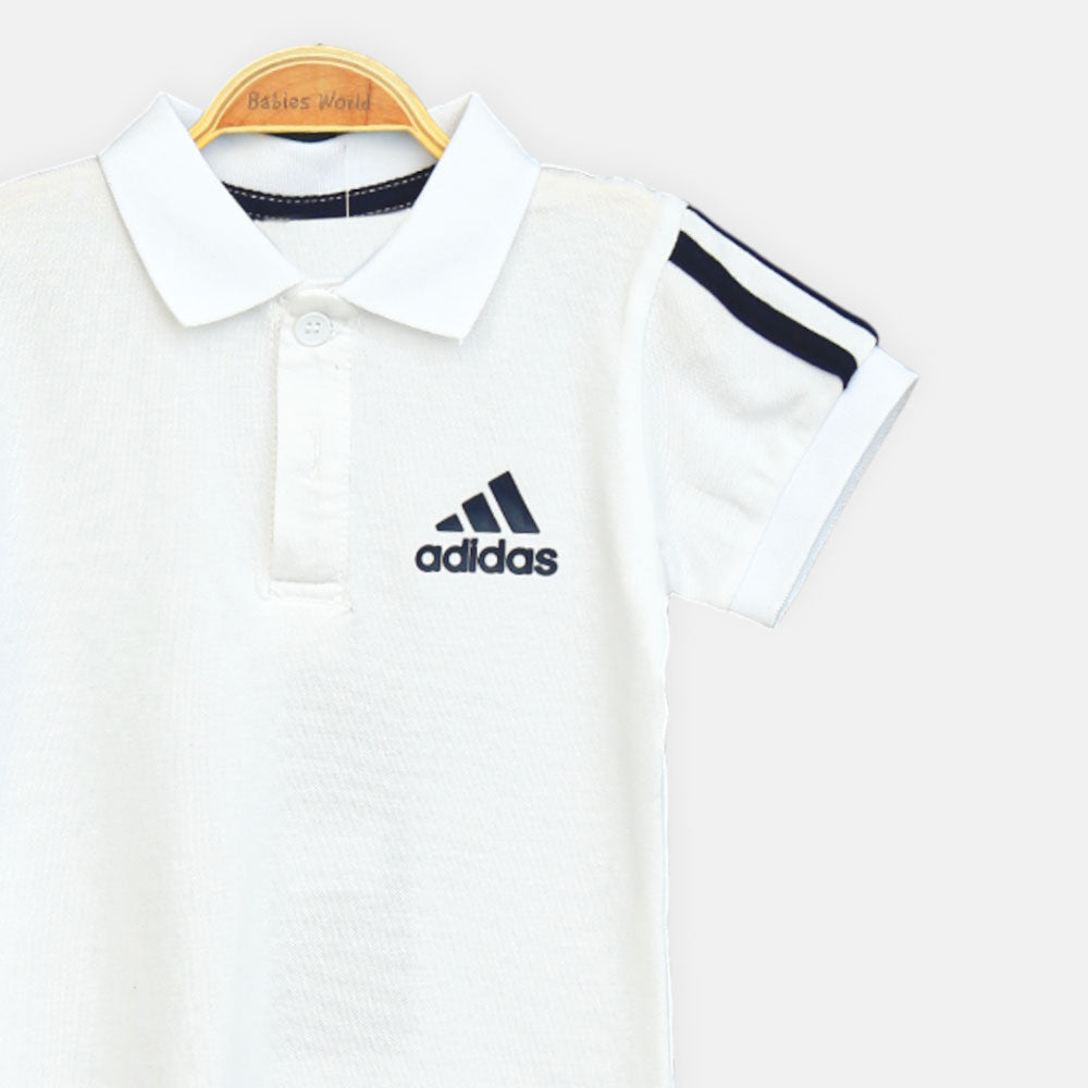 Boy T-shirt Adidas Polo Shirt (White)