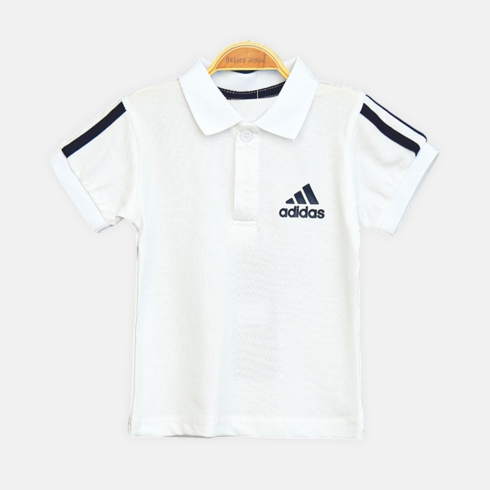 Boy T-shirt Adidas Polo Shirt (White)