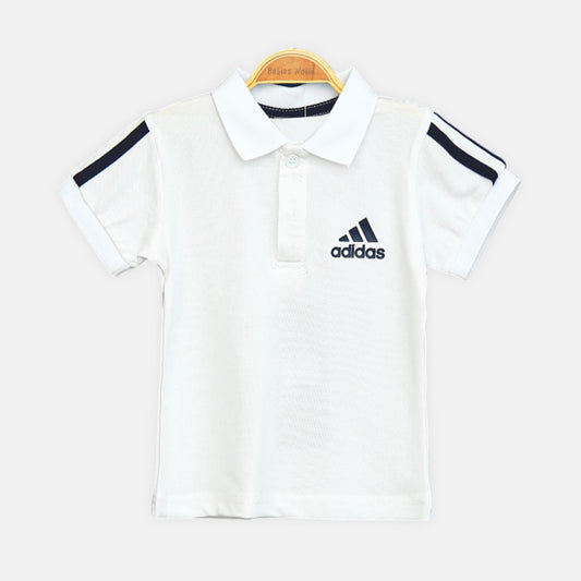 Boy T-shirt Adidas Polo Shirt (White)