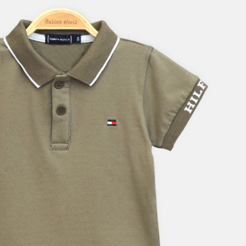 Boy T-shirt Tommy Hilfiger Olive Pique Polo
