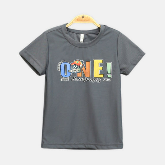Boys One! Graphic T-Shirt Grey