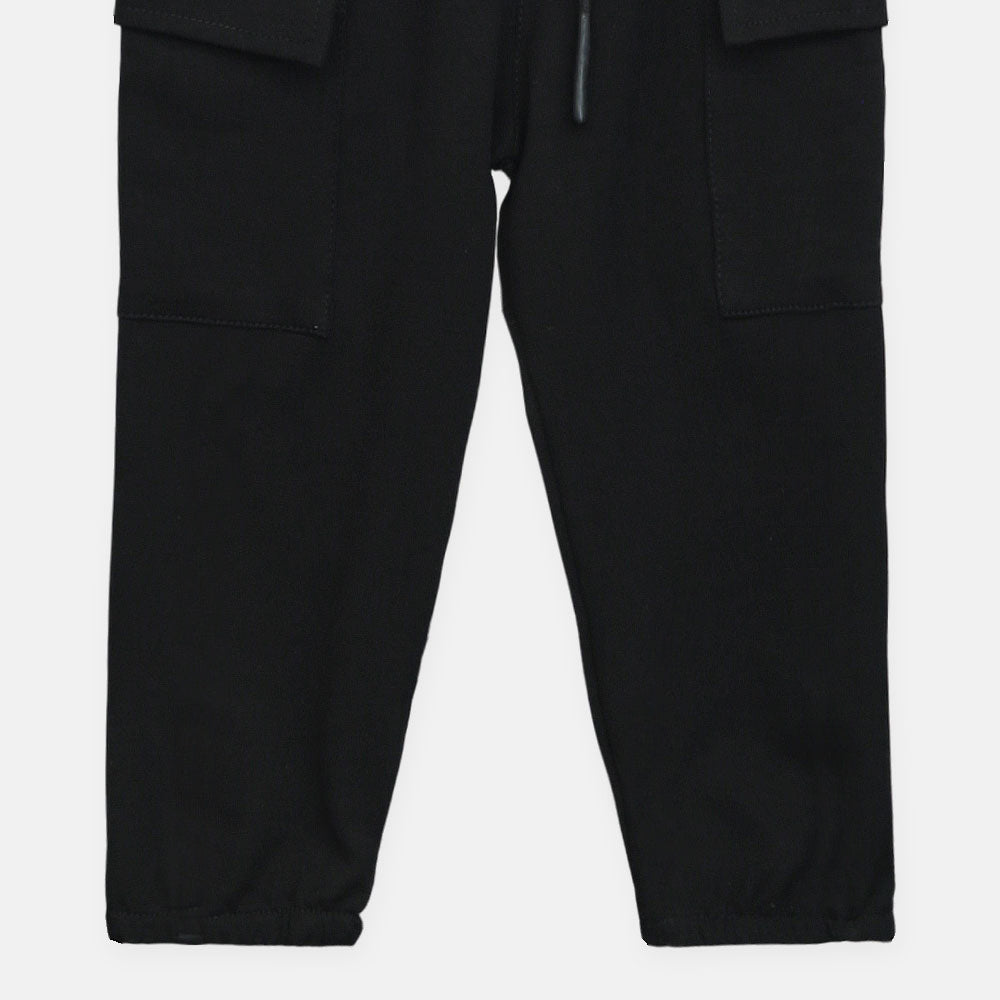 Boy Essential Black Cargo Pants