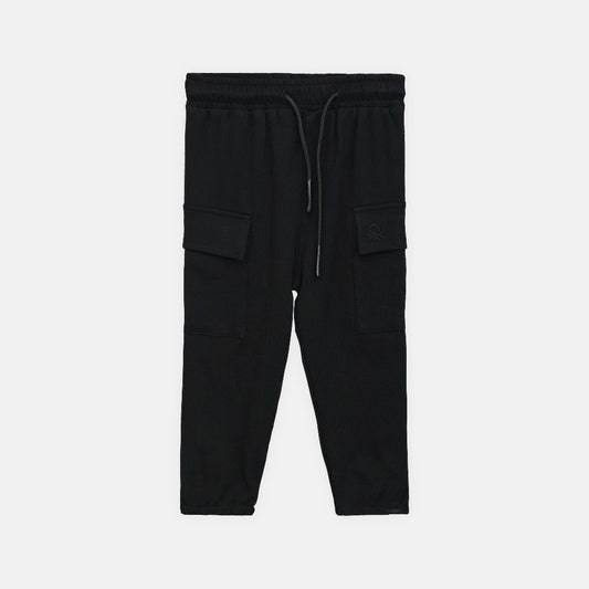 Boy Essential Black Cargo Pants