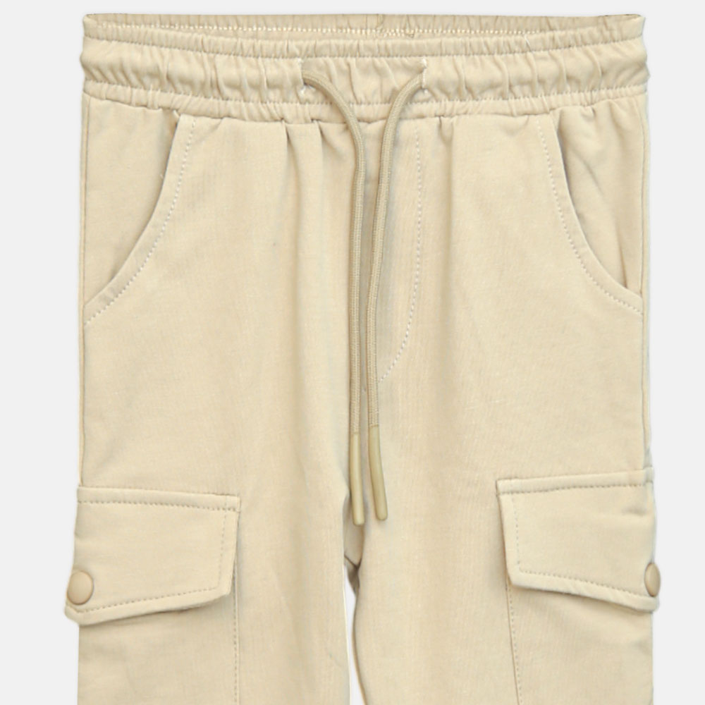 Boy Beige Cargo Jogger Pant