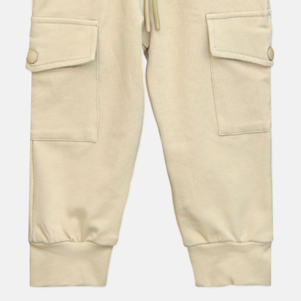 Boy Beige Cargo Jogger Pant