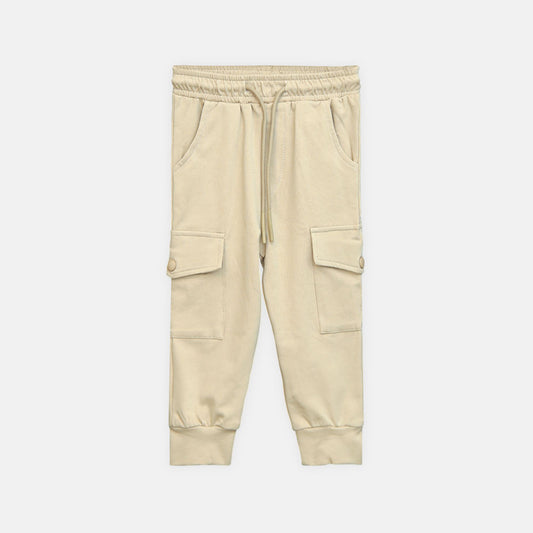 Boy Beige Cargo Jogger Pant