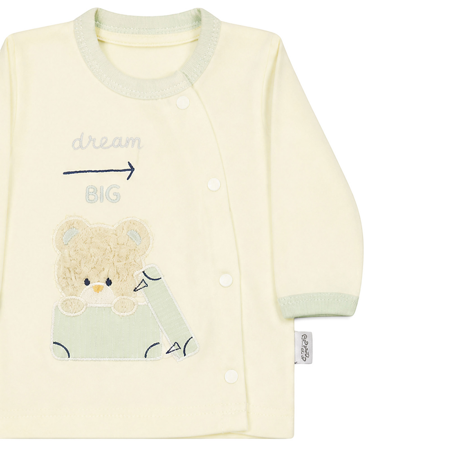 CREAM AND SAGE GREEN "DREAM BIG" BEAR BABY BOY GIFT SET