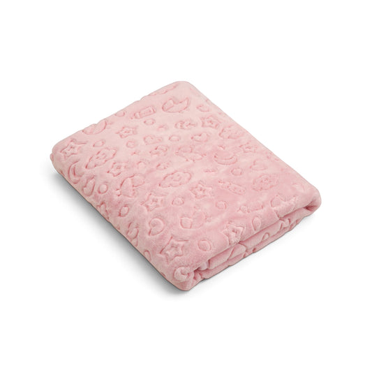 PINK ICONS EMBOSSED BLANKET