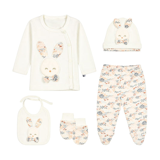 OFF-WHITE SCENIC PRINT BUNNY BABY GIRL GIFT SET